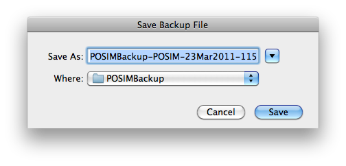 auto backup POSIM EVO mac 2