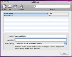 zebra label printer zebra1mac