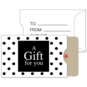 gift card sleeve polka dot