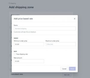 posim flat rate shipping shopify 5
